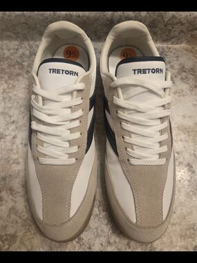 Tretorn Women's Classic Suede Leather Sneakers - White & Beige